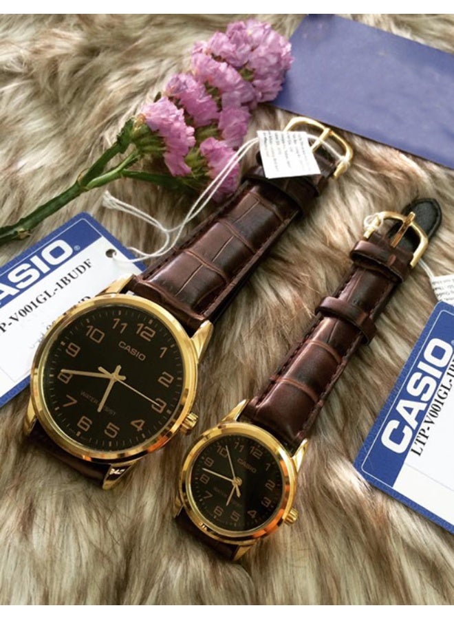 CASIO Water Resistant Analog Couple Watch Set MTP/LTP-V001GL-1BUDF - Image 2